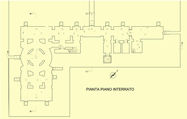Floristella, Palazzo Pennisi - Pianta Piano Interrato