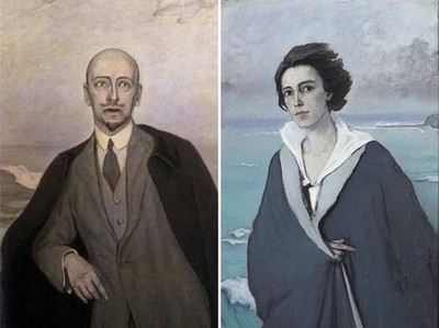 Ritratto di D’Annunzio (che si trova al Vittoriale) di Romaine Brooks e suo autoritratto